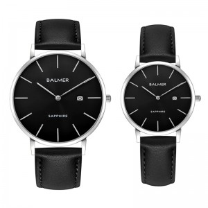 Balmer B-8143 Silver Black Leather Coiuple